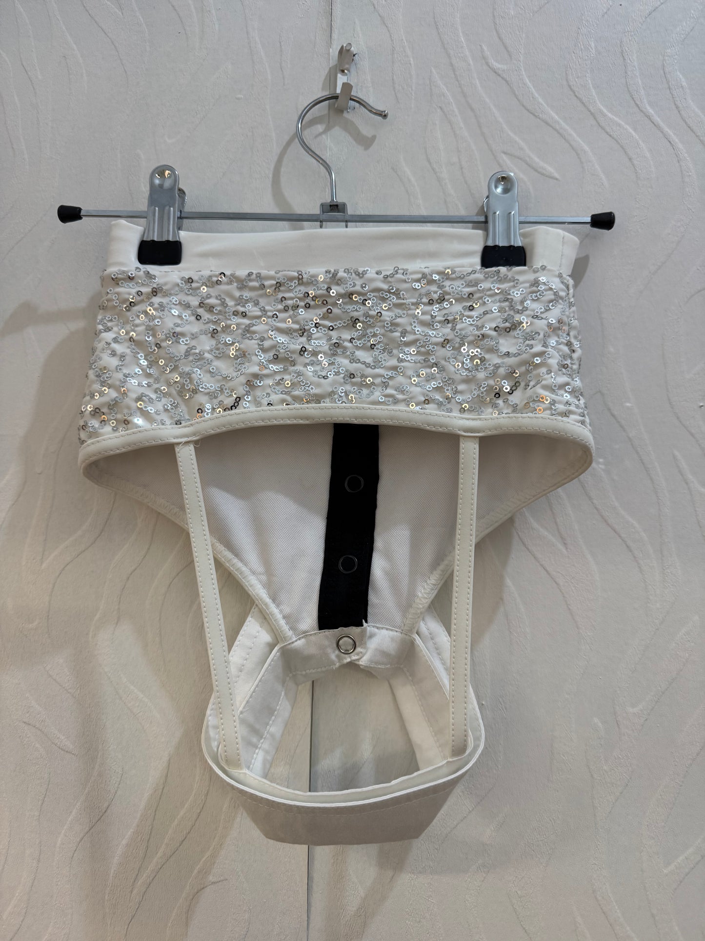White and Silver Sequinned Halter