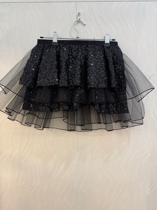 Detachable Black Sequin Bustle